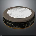 Classic Round Drum With White Top Surface And Black Side Band Logo