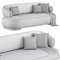 Elegant Luxury Sofa Designs With Beige Navy Blue Upholstery Cushions And Gold Accents