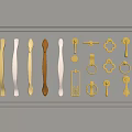 Various Decorative Metal Door And Cabinet Handles Different Styles And Finishes In White Frame
