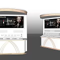 Elegant Modern Cosmetic Display Shelves With Digital Screen For Makeup Brand Showcase