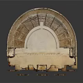 Ancient Amphitheater With Stone Structure And Tiered Seats Circular Design Historical Ruins