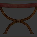 Elegant Red Upholstered Stool With Comfortable Padded Seat And Wooden Cross Legs