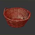 Adorable Small Animal Resting In Woven Brown Basket On Black Background