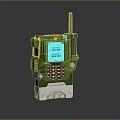 Green Industrial Communication Device With Antenna Keypad And System Locked 3d model