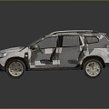 Hyundai Dacia Falling Ash Car Hummer Pickup 3d model