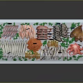 Fresh Meat Display Case With Fish Chicken And Assorted Seafood Selection 3d model
