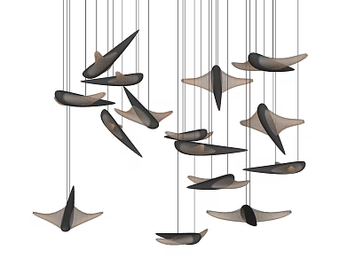 Light Luxury Chandelier Bird Metal Decorative Chandelier 3d model