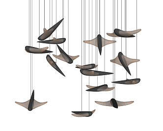 Light Luxury Chandelier Bird Metal Decorative Chandelier 3d model