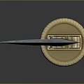 Traditional Curved Sword With Sharp Long Blade And Green Red Decorated Handle