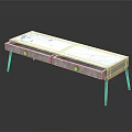 Modern Concrete Top Console Table With Drawers And Brass Metal Legs Design