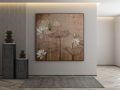 New Chinese Plant Painting Decorative Painting 3d model