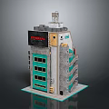 Multi Storey Terminal Building With Gray Exterior Green Glass Windows And Rooftop Structure