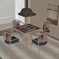 New Chinese Middle Ancient Mahjong Tables and Chairs 3d model