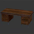 Classic Wooden Writing Desk With Two Drawers Solid Wood Home Office Furniture Design