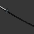 Traditional Japanese Katana Weapon With Black Scabbard And Diamond Pattern Hilt