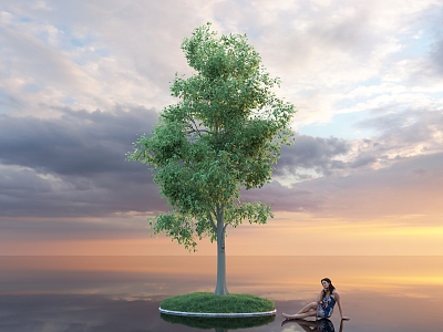 Trees Plants Greening Plants Street Trees Park Trees Forest Outdoor Plants Grass Lawn Figure Woman Sky HDR 3d model