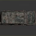 Camouflaged Military Vehicle with Armored Body and Heavy Duty Off Road Tires for Tactical Operations