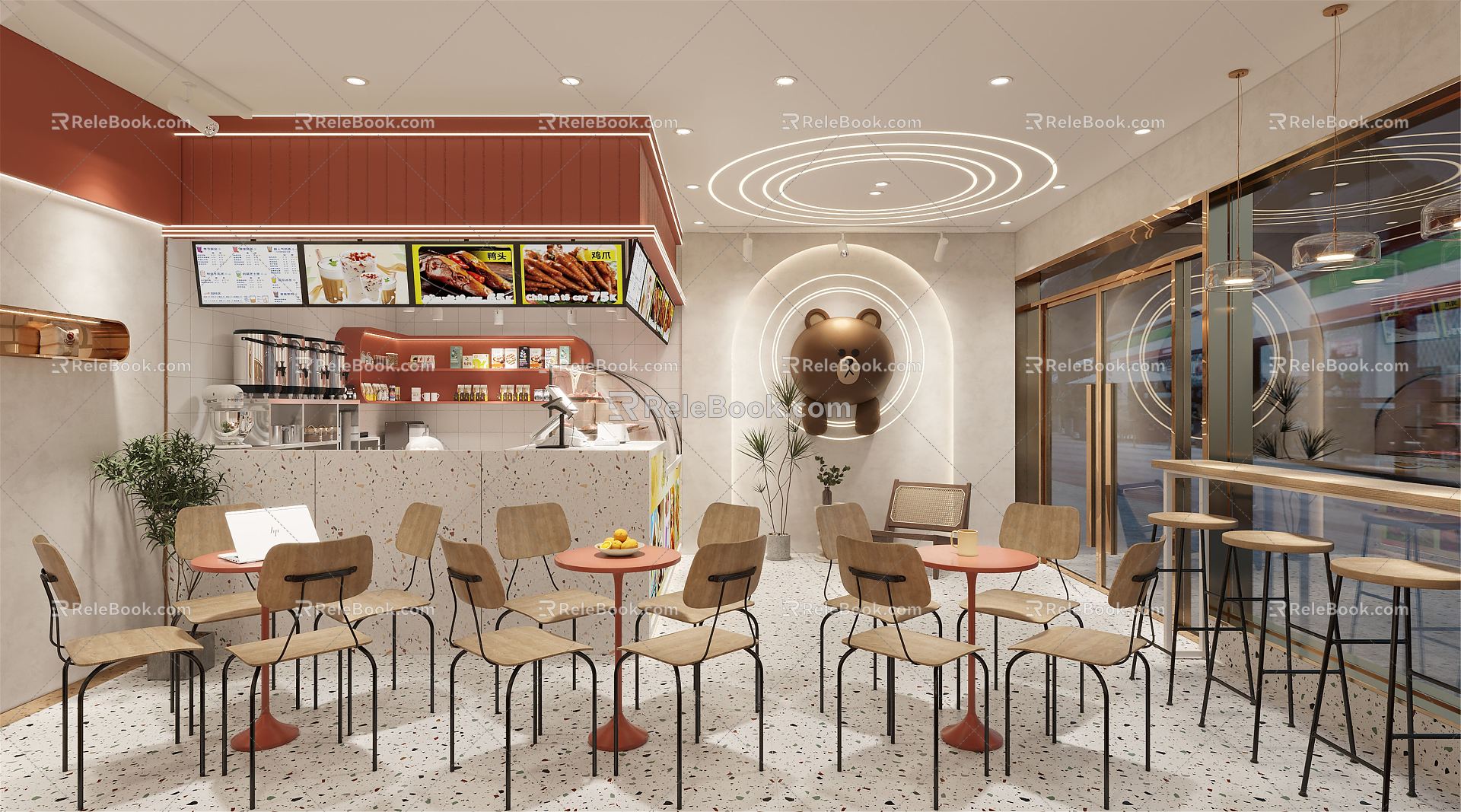 Modern Milk Tea Shop 3d model