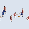 People basketball people many people group people 3d model