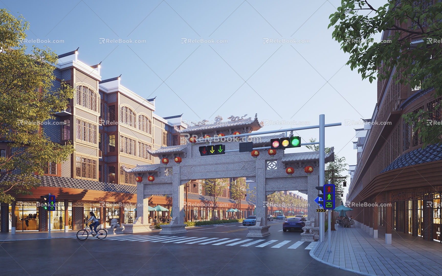 New Chinese Commercial Street Ancient Commercial Street 3d model