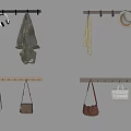 Functional Wall Hooks With Coats Handbags Umbrella And Hat For Home Organization