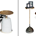 Modern Living Room Side Tables With Elegant Marble Tops And Metal Bases