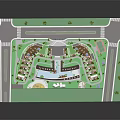 Luxury Resort Building Complex With Rooftop Gardens Palm Trees And Swimming Pool