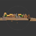 Commercial 3D Modeling Equipment For Low Poly Village Scene Design And