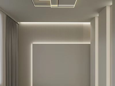 Modern Minimalist Ceiling Light in Contemporary Room Interior With Sleek Lines And Neutral Walls 3d model