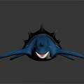 Blue Spotted Aquatic Animal With Black Spiky Shell And Turtle Like Design
