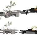 Modern coffee table coffee table combination 3d model