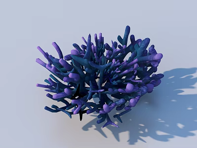 Purple And Blue Coral Shaped Decorative Ornament Set For Home Interior Decoration 3d model