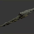 Ancient Bronze Sculpture Carving With Rusted Surface Loop Handle And Detailed Design