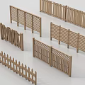 Various Decorative Wooden Railings With Lattice Vertical Slats And Pointed Tops