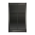 Modern Black Window Shutters With Vertical Slats For Home Interior Design 3d model