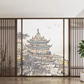 New Chinese-style partition screen partition 3d model