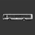 Modern White City Bus Featuring Downtown Line And Custom Design
