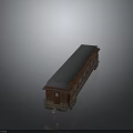 Vintage Red Train Carriage with Gray Roof and Multiple Classic Windows Design