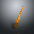 Magical Wooden Broomstick With Glowing Blue Tips And Enchanted Bristle Design