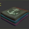 Soft Stacked Blankets with Anchor Design in Green Blue Pink Colors