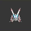 Mechanical Game Movie Character With Colorful Spiked Appendages And Futuristic Design