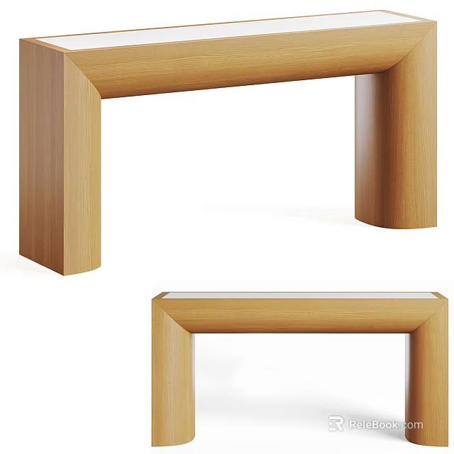 Modern Wooden Furniture Design With Table Legs And Mirror Frame 3d model 