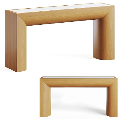 Modern Wooden Furniture Design With Table Legs And Mirror Frame 3d model