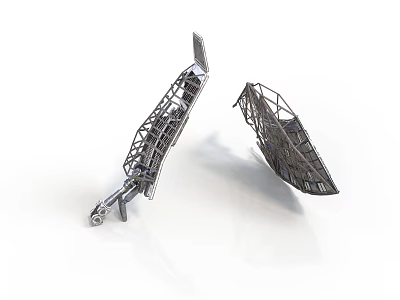 Spacecraft Metallic Grid Structure Components For Satellite And Rocket Technology 3d model