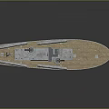3D Model Water Vehicle Warship Featuring Wooden Deck Metal Hull And Artillery Equipment