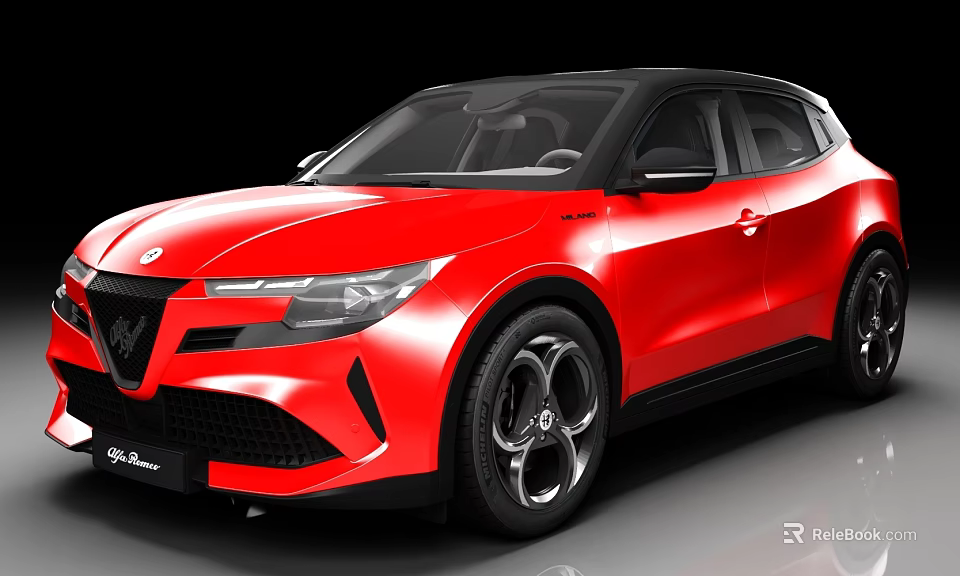 Red Modern SUV Car With Sleek Exterior Design And Black Wheels 3d model 