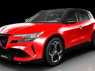 Red Modern SUV Car With Sleek Exterior Design And Black Wheels 3d model