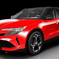 Red Modern SUV Car With Sleek Exterior Design And Black Wheels
