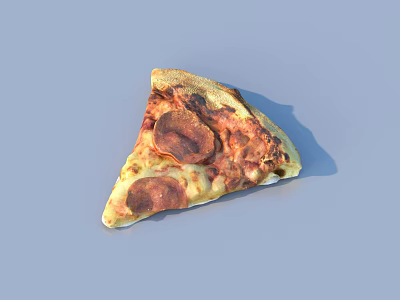 Delicious Pepperoni Pizza Slice With Melted Cheese And Golden Brown Crispy Crust 3d model