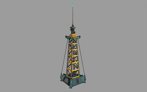 Alien Sci-Fi Star Signal Tower Watchtower Star Style Future Style Future Technology Fighting Machine 3d model